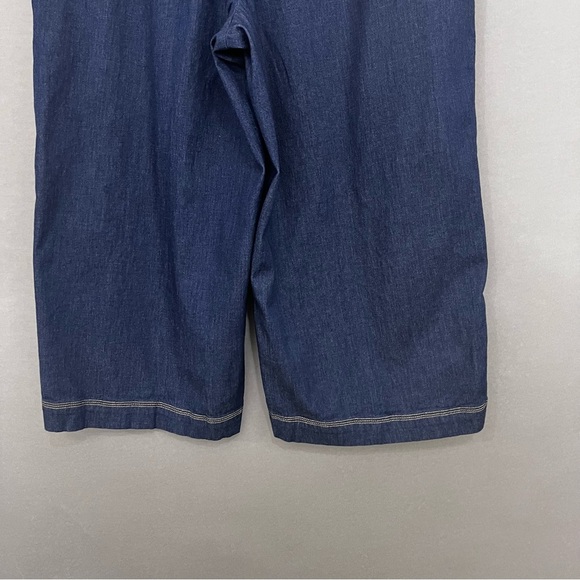 Susan Graver Style Indigo Blue Crop Wide Leg Pants - Picture 5 of 16